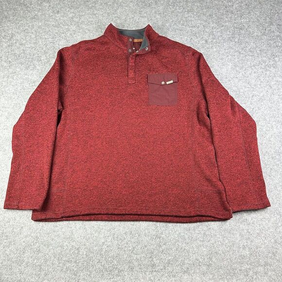 Woolrich Snap Pullover Sweater Mens XXL Heather Red Hiking Outdoor Performance - Picture 2 of 13